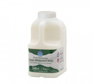 Semi Skimmed Milk Pint Plastic (GREEN)